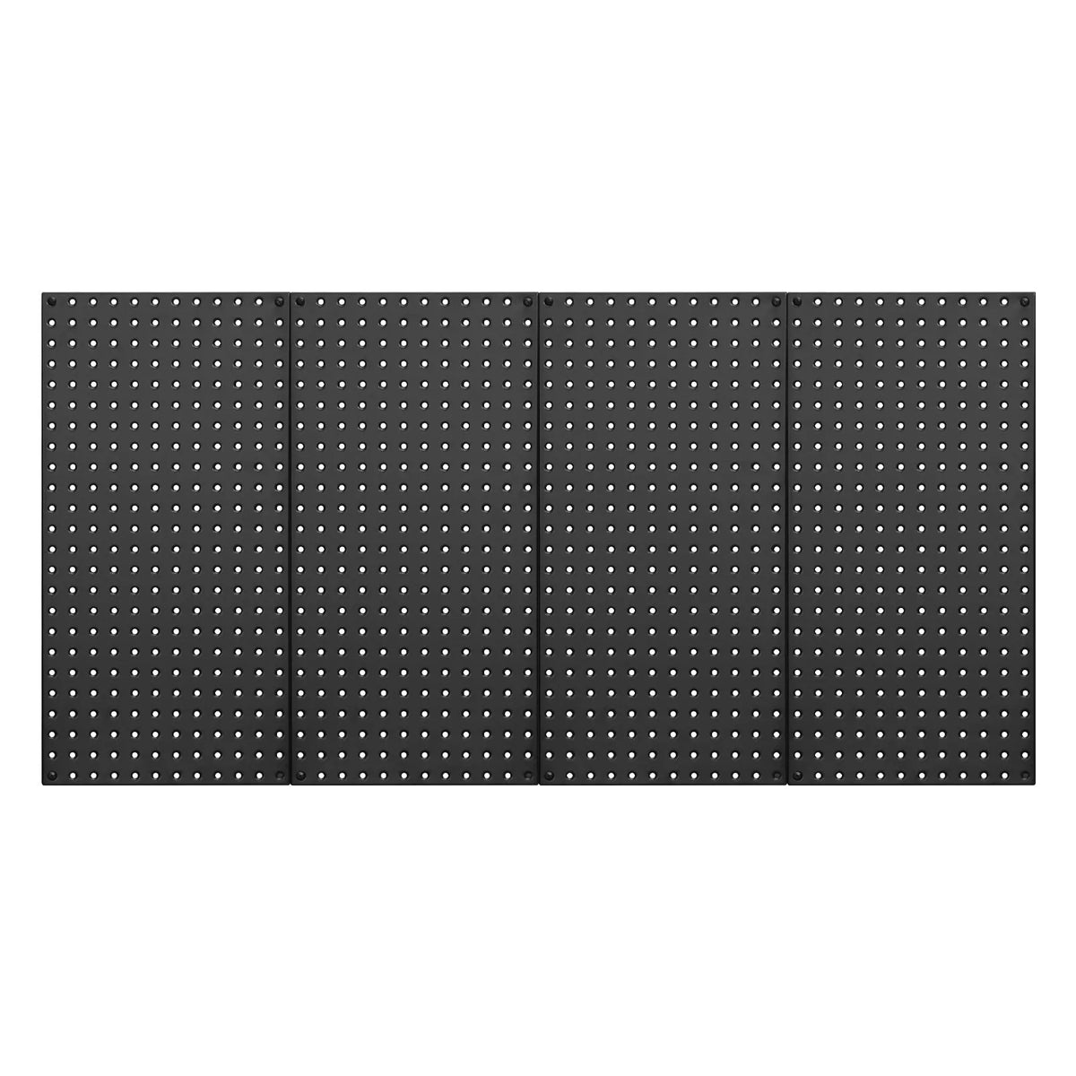 VEVOR metāla perforēto sienas paneļu komplekts, 4 paneļi 610 × 305 mm, lieljaudas tērauda instrumentu organizators ar piederumu komplektu, kopējā kravnesība līdz 79,8 kg, garāžai, darbnīcai, birojam, amatniecības telpai un virtuvei, melns