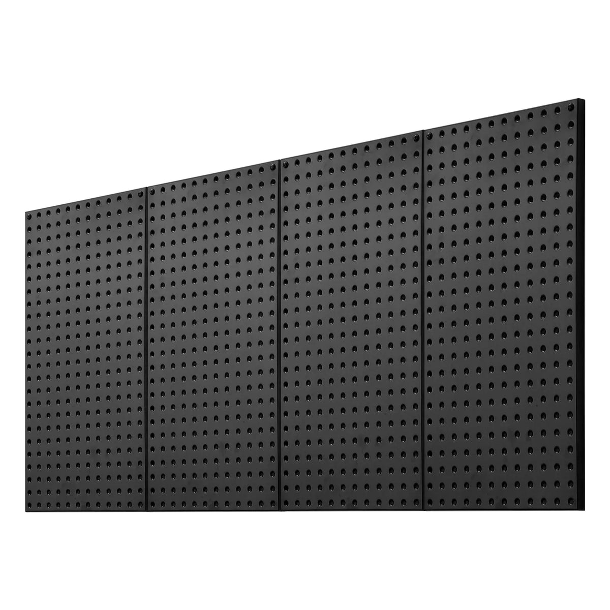 VEVOR metāla perforēto sienas paneļu komplekts, 4 paneļi 610 × 305 mm, lieljaudas tērauda instrumentu organizators ar piederumu komplektu, kopējā kravnesība līdz 79,8 kg, garāžai, darbnīcai, birojam, amatniecības telpai un virtuvei, melns