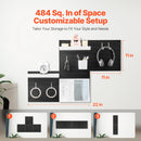 VEVOR plastmasas Pegboard sienas organizatora komplekts, 4 paneļi 280 × 280 mm, perforēto paneļu sistēma ar piederumiem instrumentu un sadzīves priekšmetu uzglabāšanai, garāžai, virtuvei, viesistabai, amatniecības telpai, birojam un vannasistabai, melna