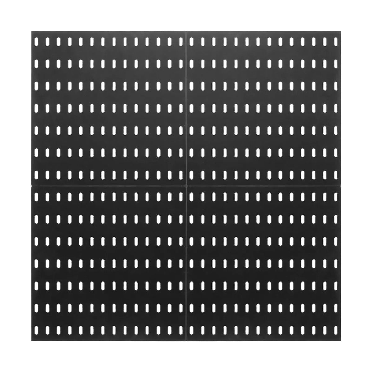 VEVOR plastmasas Pegboard sienas organizatora komplekts, 4 paneļi 280 × 280 mm, perforēto paneļu sistēma ar piederumiem instrumentu un sadzīves priekšmetu uzglabāšanai, garāžai, virtuvei, viesistabai, amatniecības telpai, birojam un vannasistabai, melna