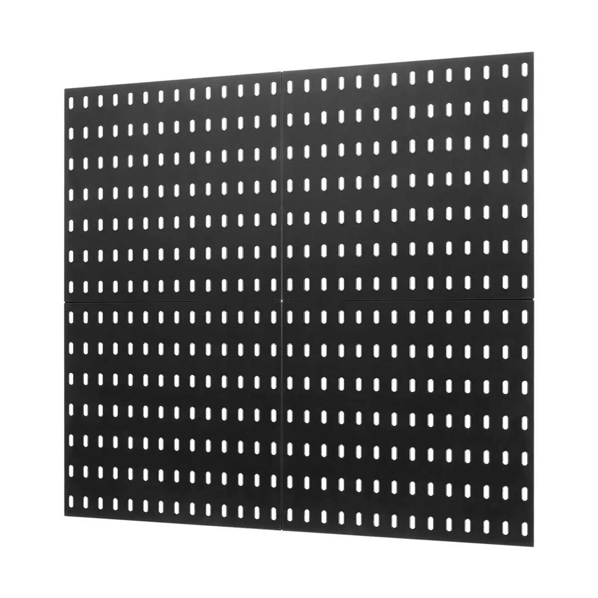 VEVOR plastmasas Pegboard sienas organizatora komplekts, 4 paneļi 280 × 280 mm, perforēto paneļu sistēma ar piederumiem instrumentu un sadzīves priekšmetu uzglabāšanai, garāžai, virtuvei, viesistabai, amatniecības telpai, birojam un vannasistabai, melna