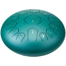 VEVOR tērauda mēles bungas, 12" ar 13 notīm, C mažors, piemērotas dārzam un āra lietošanai, komplektā 2 vālītes un pārnēsāšanas soma, rokas perkusiju instruments meditācijai, muzikālajai izglītībai un jogai, zaļā krāsā.