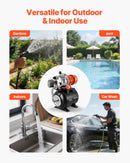 VEVOR 1,6 ZS seklās akas ūdens sūknis ar 19 l spiediena tvertni, 5000 l/h, 230 V