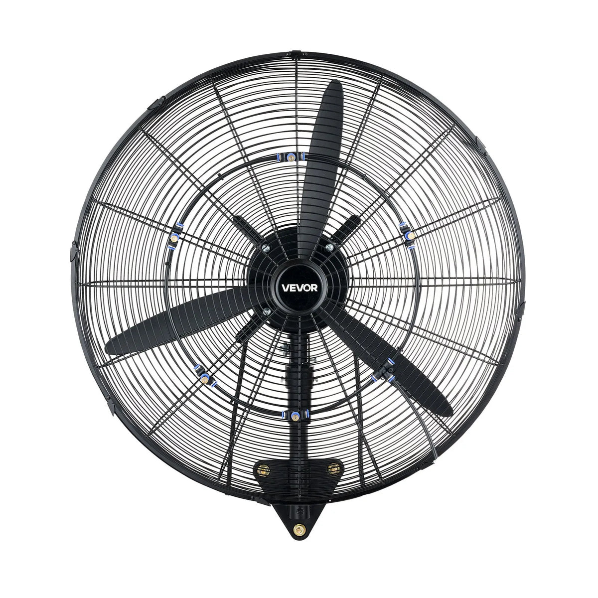 VEVOR Wall Fan 610 mm, Wall-Mounted Oscillating Fan with Misting Function, IP44 Waterproof Rating, 3 Speed Settings, Powerful Airflow, Mechanical Control, for Industrial, Commercial, Garage and Workshop Use