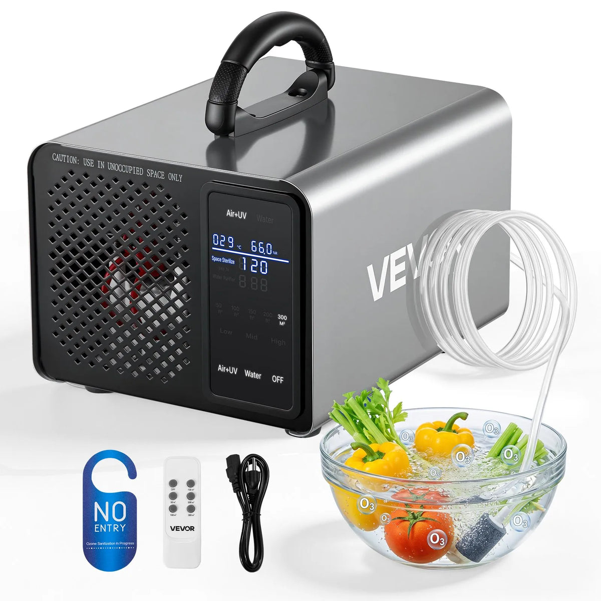 VEVOR Ozone Generator 36,000 mg/h, Commercial Ozone Machine with 15s Delayed Start, Zone-Based Timer and LCD Touch Screen, Industrial Odour Neutraliser for Cars, Smoke and Home, up to 300 m²