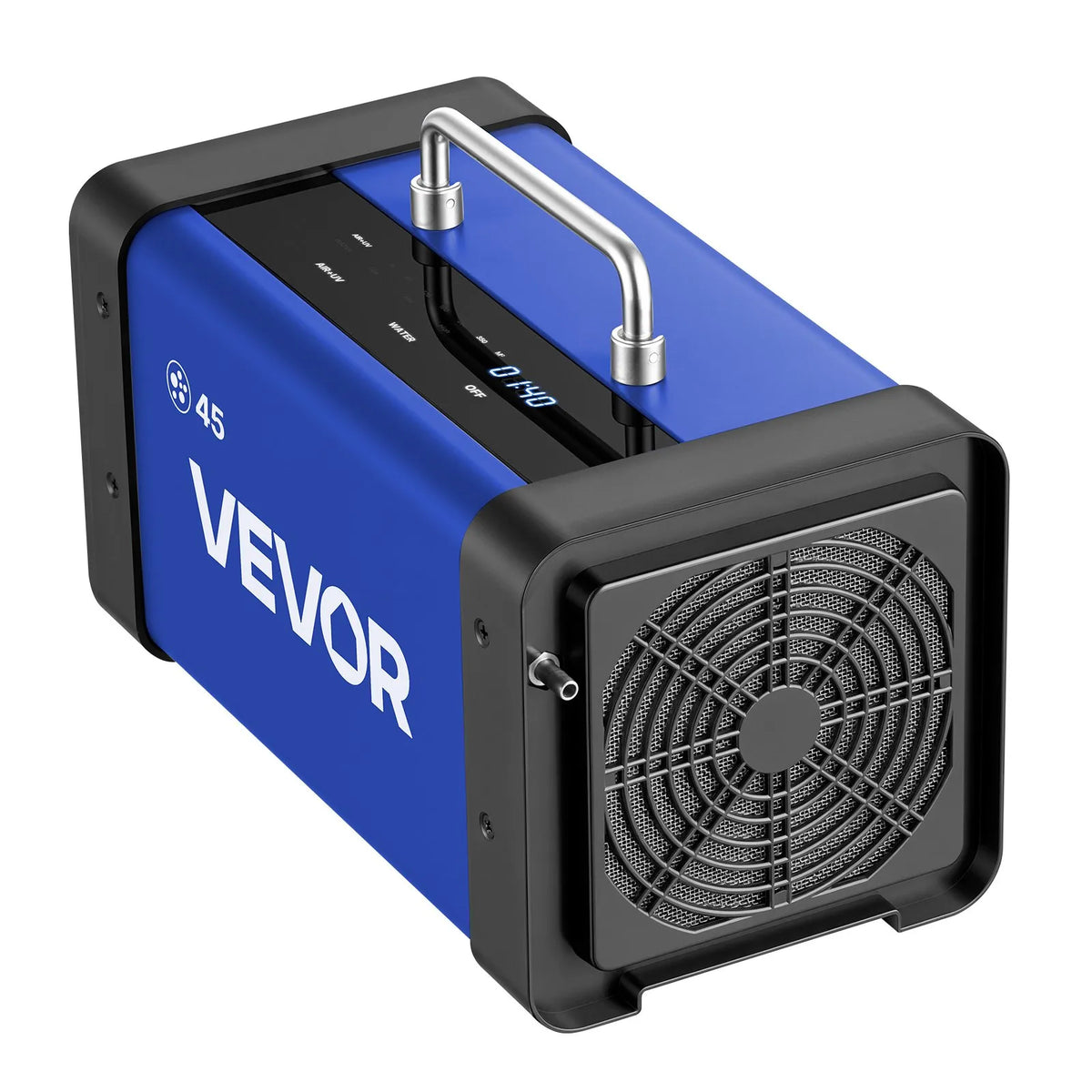 VEVOR Ozone Generator 45,000 mg/h, Commercial Ozone Machine with 15s Delayed Start, Dual Outlet Water Mode and LCD Touch Screen, Industrial Odour Neutraliser for Cars, Smoke and Home, up to 350 m²