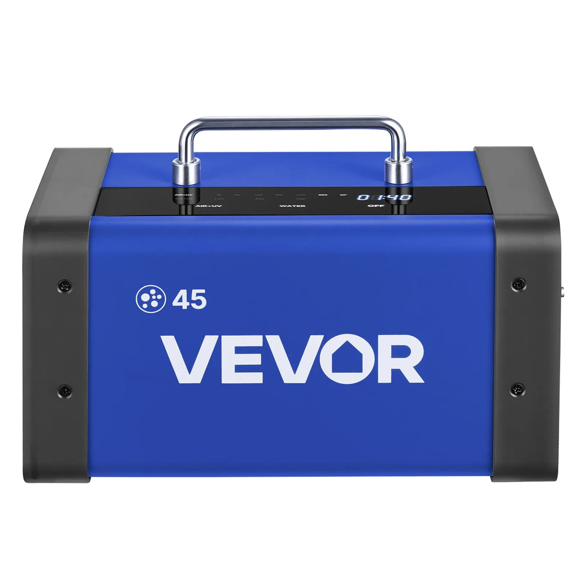 VEVOR Ozone Generator 45,000 mg/h, Commercial Ozone Machine with 15s Delayed Start, Dual Outlet Water Mode and LCD Touch Screen, Industrial Odour Neutraliser for Cars, Smoke and Home, up to 350 m²