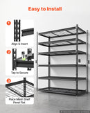 VEVOR 6 līmeņu metāla uzglabāšanas plaukts ar 1633 kg kopējo slodzi, 140 × 61,2 × 195,8 cm, regulējamiem plauktiem garāžai, noliktavai, pagrabam un virtuvei