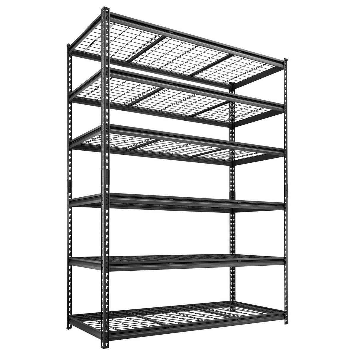 VEVOR 6 līmeņu metāla uzglabāšanas plaukts ar 1633 kg kopējo slodzi, 140 × 61,2 × 195,8 cm, regulējamiem plauktiem garāžai, noliktavai, pagrabam un virtuvei