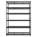 VEVOR 6 līmeņu metāla uzglabāšanas plaukts ar 1633 kg kopējo slodzi, 140 × 61,2 × 195,8 cm, regulējamiem plauktiem garāžai, noliktavai, pagrabam un virtuvei