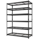 VEVOR 6 līmeņu metāla uzglabāšanas plaukts ar 1633 kg kopējo slodzi, 140 × 61,2 × 195,8 cm, regulējamiem plauktiem garāžai, noliktavai, pagrabam un virtuvei