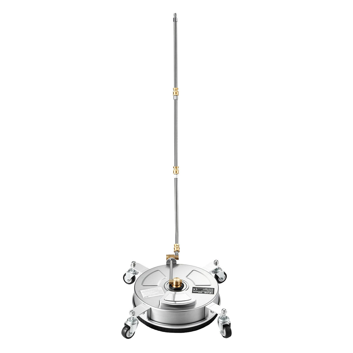 VEVOR 33 cm augstspiediena virsmu tīrītājs ar riteņiem, 2000–4000 PSI spiedienu, nerūsējošā tērauda korpusu, 1/4" ātro savienojumu un pagarinātu kātu