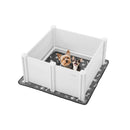 VEVOR suņu dzemdību kaste, 980 × 980 × 460 mm, PVC plastmasas kucēnu manēža ar regulējama augstuma durvīm un mazgājamu paklājiņu, pret deformāciju izturīga iekštelpām, vidēja izmēra suņiem, pienbalta krāsa - ZEMLETES.LV