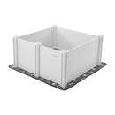 VEVOR suņu dzemdību kaste, 980 × 980 × 460 mm, PVC plastmasas kucēnu manēža ar regulējama augstuma durvīm un mazgājamu paklājiņu, pret deformāciju izturīga iekštelpām, vidēja izmēra suņiem, pienbalta krāsa - ZEMLETES.LV