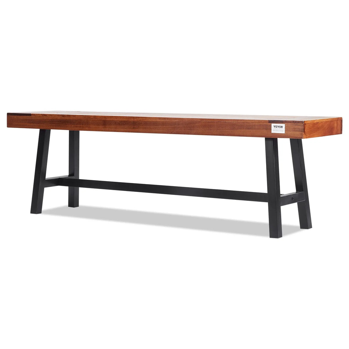 VEVOR 160 cm Wooden Garden Bench with Metal Legs for Outdoor Use, Load Capacity up to 227 kg, Park and Patio Bench for Garden, Yard and Veranda
