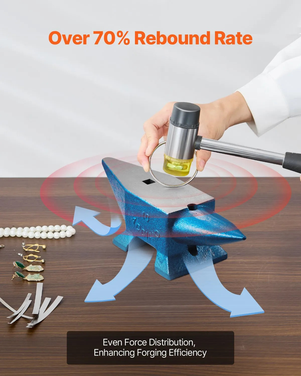VEVOR Unicorn Steel Anvil 10 kg with Round and Square Hole for Metalworking and Forging