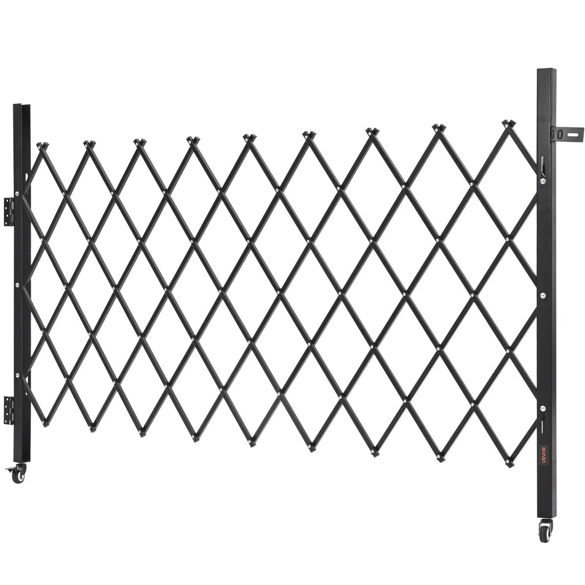 VEVOR vienas sekcijas salokāmie drošības vārti 190 × 131 cm, tērauda akordeona tipa paplašināmi drošības vārti ar 360° rotējošiem ritentiņiem un slēdzamu mehānismu - ZEMLETES.LV