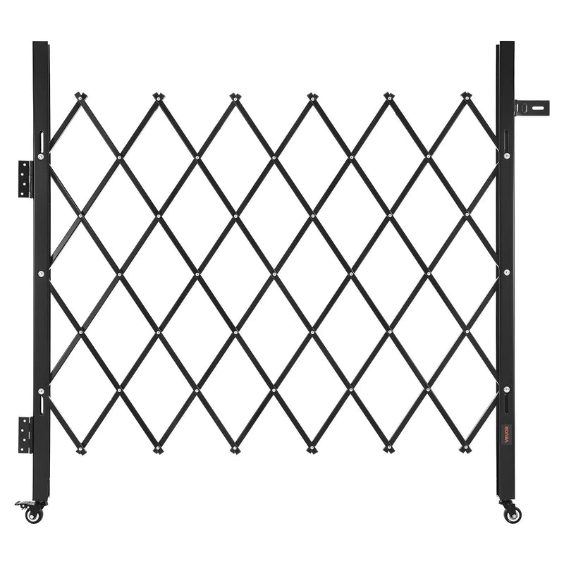 VEVOR vienas sekcijas salokāmie drošības vārti 110 × 131 cm, tērauda akordeona tipa paplašināmi drošības vārti ar 360° rotējošiem ritentiņiem un slēdzamu mehānismu - ZEMLETES.LV