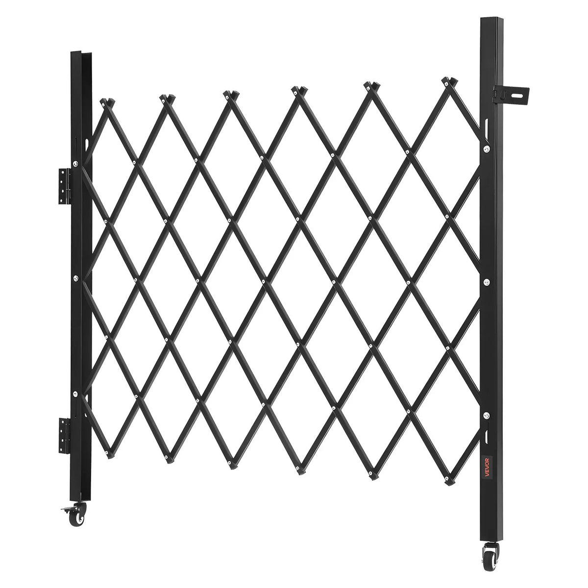 VEVOR vienas sekcijas salokāmie drošības vārti 110 × 131 cm, tērauda akordeona tipa paplašināmi drošības vārti ar 360° rotējošiem ritentiņiem un slēdzamu mehānismu - ZEMLETES.LV