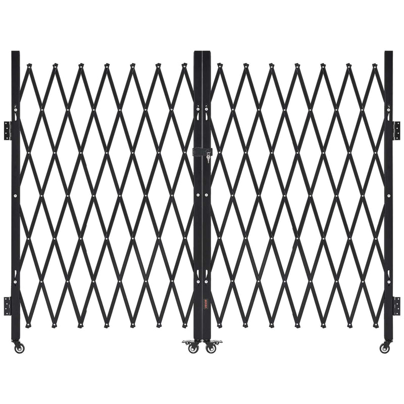 VEVOR dubultie salokāmie drošības vārti 330 × 160,5 cm, tērauda akordeona tipa paplašināmi drošības vārti ar 360° rotējošiem ritentiņiem un slēdzamu mehānismu - ZEMLETES.LV