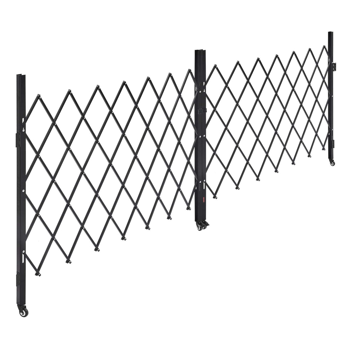 VEVOR dubultie salokāmie drošības vārti 330 × 160,5 cm, tērauda akordeona tipa paplašināmi drošības vārti ar 360° rotējošiem ritentiņiem un slēdzamu mehānismu - ZEMLETES.LV
