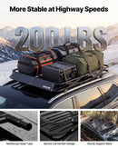 VEVOR jumta bagāžas grozs 1168 × 914 × 102 mm, salokāms smagas slodzes jumta bagāžas turētājs, kravnesība 90,72 kg, visiem laikapstākļiem piemērots, viegli uzstādāms, universāls SUV un kravas automašīnām