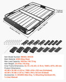 VEVOR jumta bagāžas grozs 1168 × 914 × 102 mm, salokāms smagas slodzes jumta bagāžas turētājs, kravnesība 90,72 kg, visiem laikapstākļiem piemērots, viegli uzstādāms, universāls SUV un kravas automašīnām