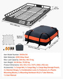 VEVOR 1371 × 864 mm universāls jumta bagāžas grozs ar ūdensizturīgu somu