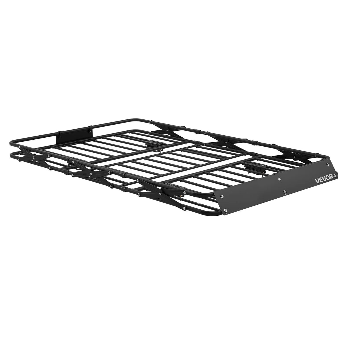 VEVOR Roof Cargo Basket 1626 × 990 × 102 mm, Foldable Heavy-Duty Roof Rack Carrier, 90.72 kg Load Capacity, All-Weather, Easy Installation, Universal for SUVs and Trucks