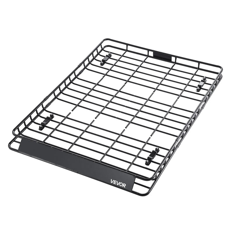 VEVOR 1209-4 jumta kravas grozs, 1630 × 1270 × 105 mm, 68 kg, universāls auto jumta bagāžnieks, 2 kravas tīkli 900 × 1000 mm, 105 mm mala, leģētais tērauds, SUV un auto
