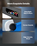 VEVOR biljarda galds 213 cm, pārnēsājams galds ar regulējamām kājām, komplektā bumbas, kijas, trijstūris, krīts un birste, melns ar zilu audumu, piemērots ģimenes atpūtas telpai