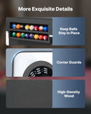 VEVOR biljarda galds 183 cm, pārnēsājams galds ar regulējamām kājām, komplektā bumbas, kijas, trijstūris, krīts un birste, melns ar sarkanu audumu, piemērots ģimenes atpūtai un spēļu istabai