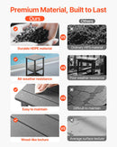 VEVOR āra sānu galds 450 × 380 × 440 mm, divslāņu HDPE konstrukcija, viegli kopjams, izturīgs pret skarbiem laikapstākļiem, piemērots terasei, baseinam, pludmalei, lievenim, pagalmam un iekštelpām, pelēks
