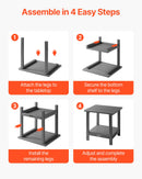 VEVOR āra sānu galds 450 × 380 × 440 mm, divslāņu HDPE konstrukcija, viegli kopjams, izturīgs pret skarbiem laikapstākļiem, piemērots terasei, baseinam, pludmalei, lievenim, pagalmam un iekštelpām, pelēks