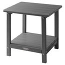 VEVOR āra sānu galds 450 × 380 × 440 mm, divslāņu HDPE konstrukcija, viegli kopjams, izturīgs pret skarbiem laikapstākļiem, piemērots terasei, baseinam, pludmalei, lievenim, pagalmam un iekštelpām, pelēks