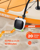 VEVOR SUP dēļa sūknis 20 PSI ar akumulatoru, divpakāpju piepūšanu un iztukšošanu, automātisku izslēgšanos piepūšamiem dēļiem, teltīm un matračiem - ZEMLETES.LV
