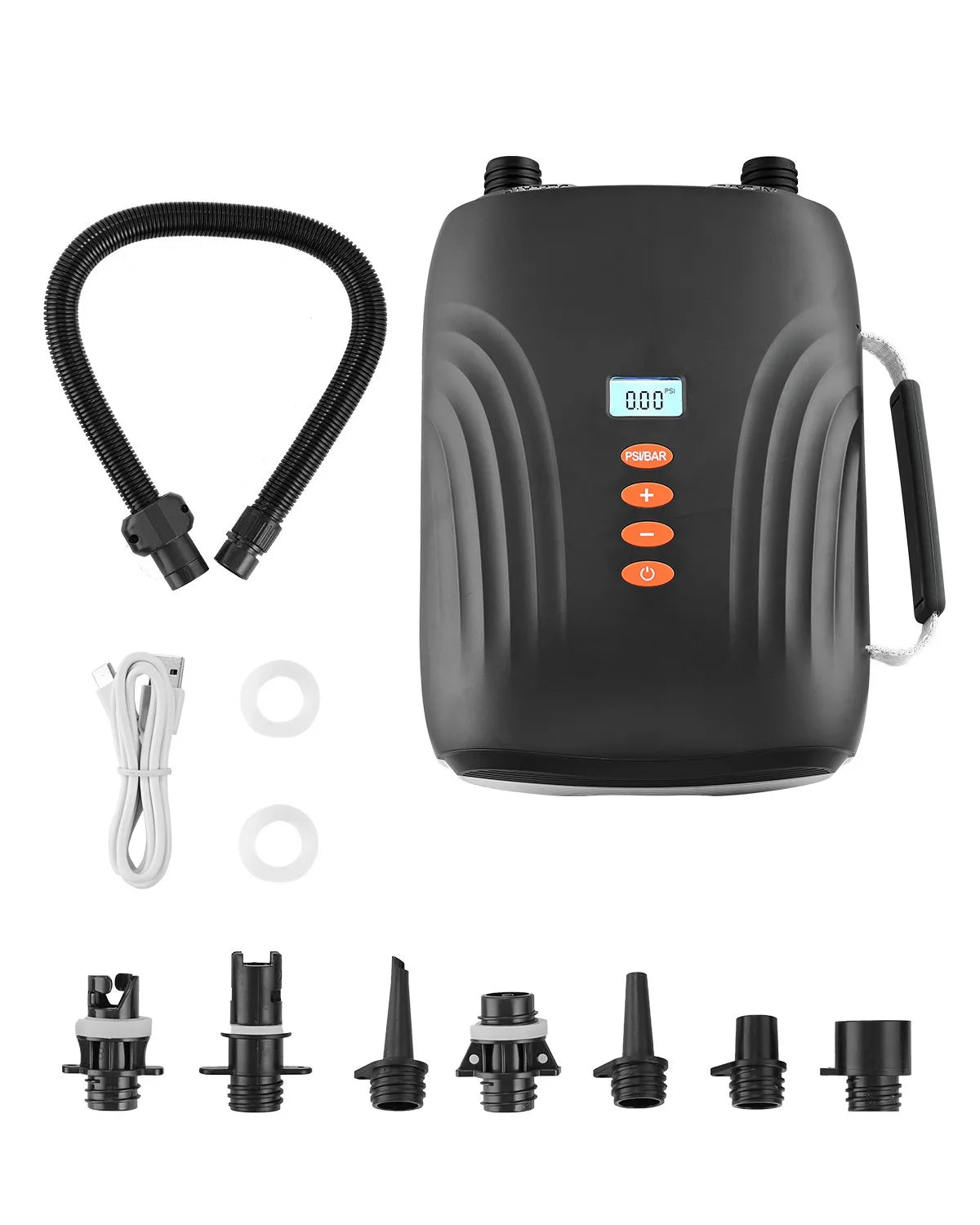 VEVOR SUP dēļa sūknis 20 PSI ar akumulatoru, divpakāpju piepūšanu un iztukšošanu, automātisku izslēgšanos un 12 V DC auto pieslēgumu piepūšamām laivām, teltīm un matračiem - ZEMLETES.LV