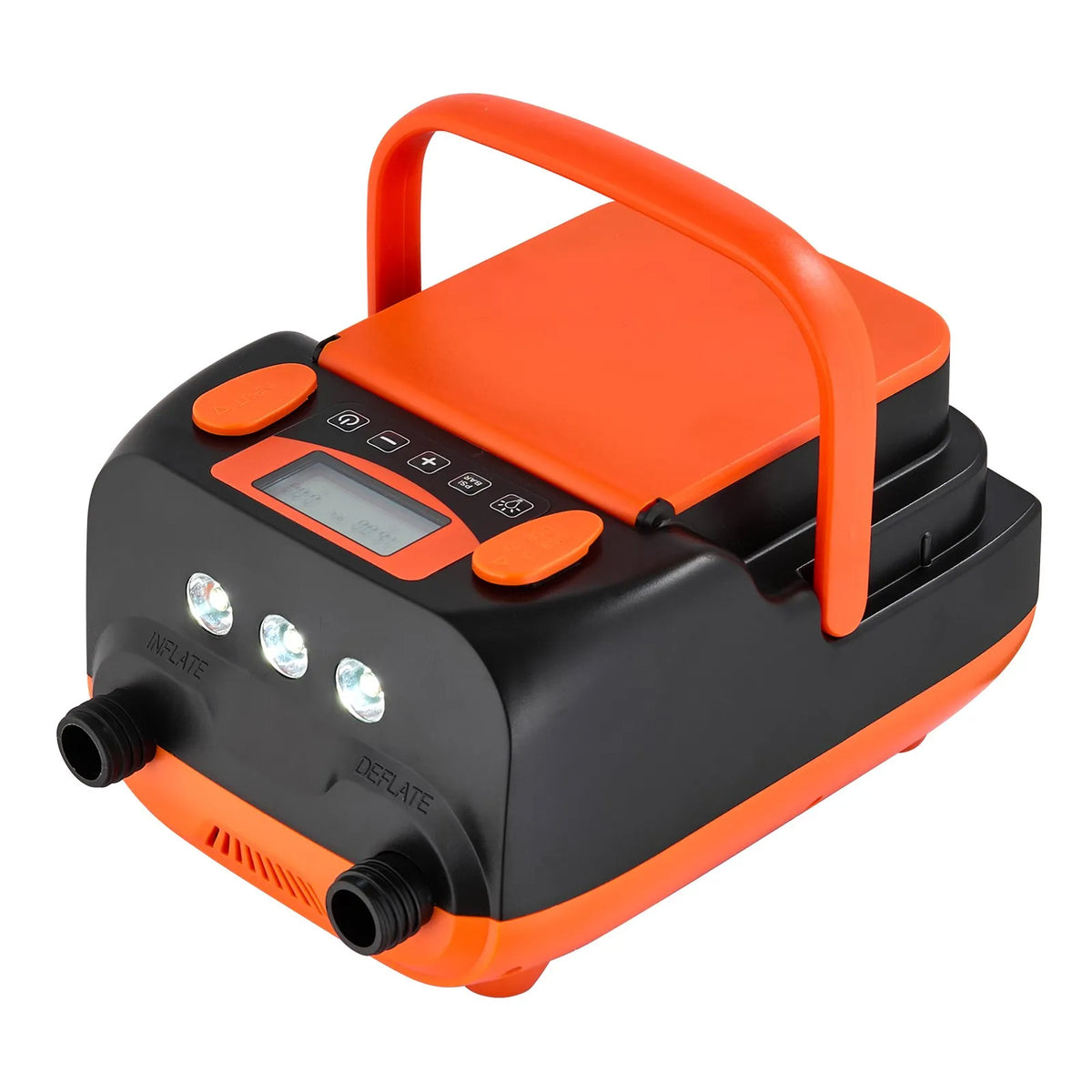 VEVOR SUP dēļa sūknis 20 PSI ar akumulatoru, divpakāpju piepūšanu un iztukšošanu, automātisku izslēgšanos, 12 V DC auto pieslēgumu un LED apgaismojumu piepūšamām laivām, teltīm un matračiem - ZEMLETES.LV