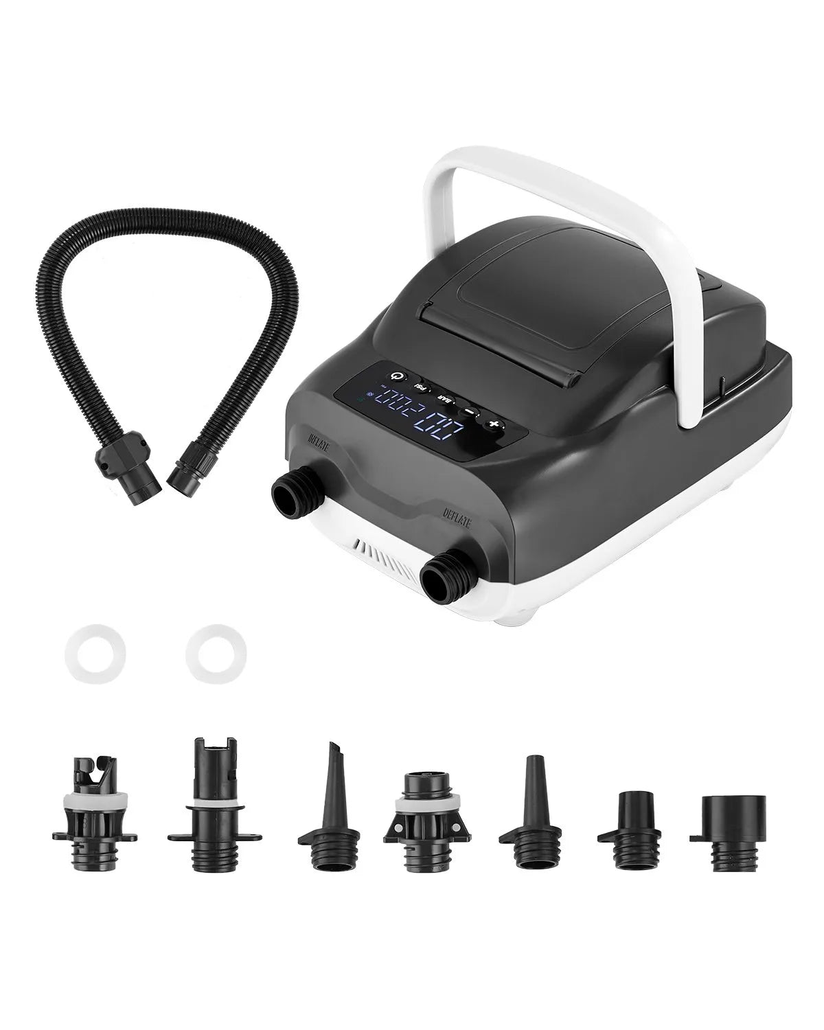 VEVOR SUP dēļa sūknis 20 PSI ar divpakāpju piepūšanu un iztukšošanu, automātisku izslēgšanos un 12 V DC auto pieslēgumu piepūšamiem dēļiem, teltīm un matračiem - ZEMLETES.LV