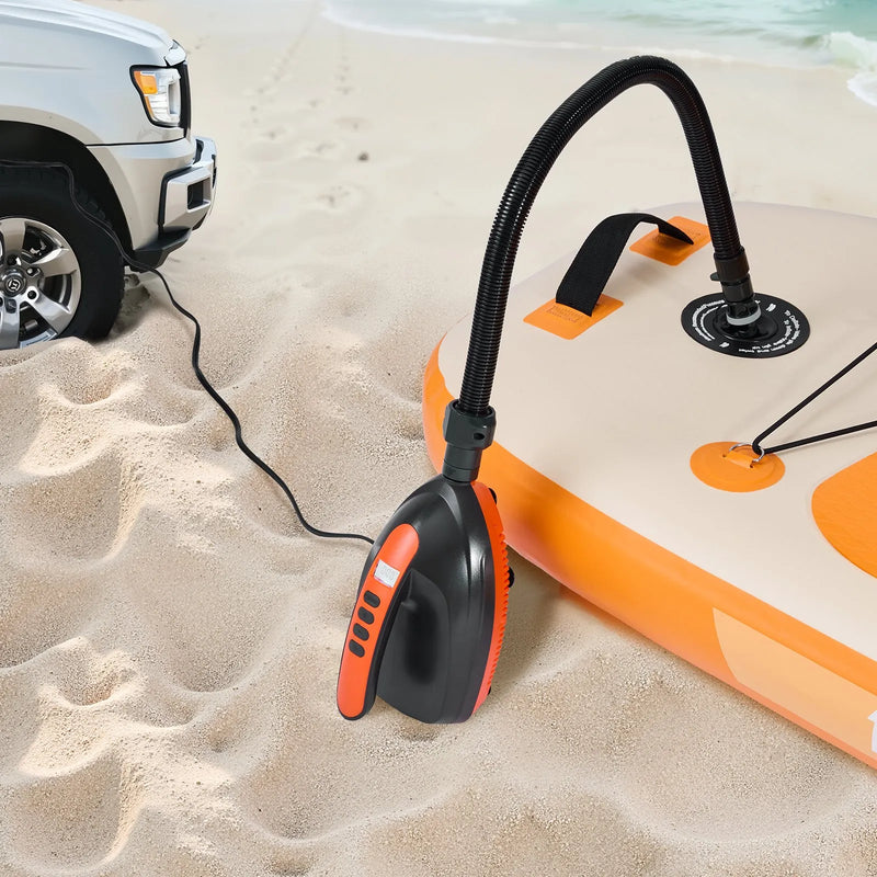 VEVOR SUP dēļa sūknis 20 PSI ar 70 l/min piepūšanas ātrumu, automātisku izslēgšanos un 12 V DC auto pieslēgumu piepūšamiem dēļiem, teltīm un matračiem - ZEMLETES.LV