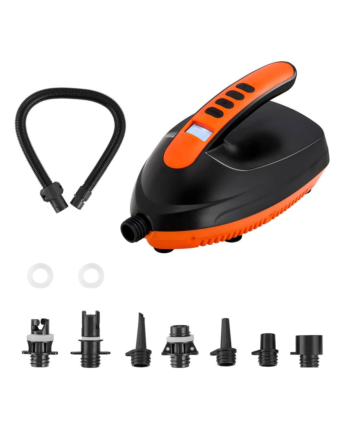 VEVOR SUP dēļa sūknis 20 PSI ar 70 l/min piepūšanas ātrumu, automātisku izslēgšanos un 12 V DC auto pieslēgumu piepūšamiem dēļiem, teltīm un matračiem - ZEMLETES.LV