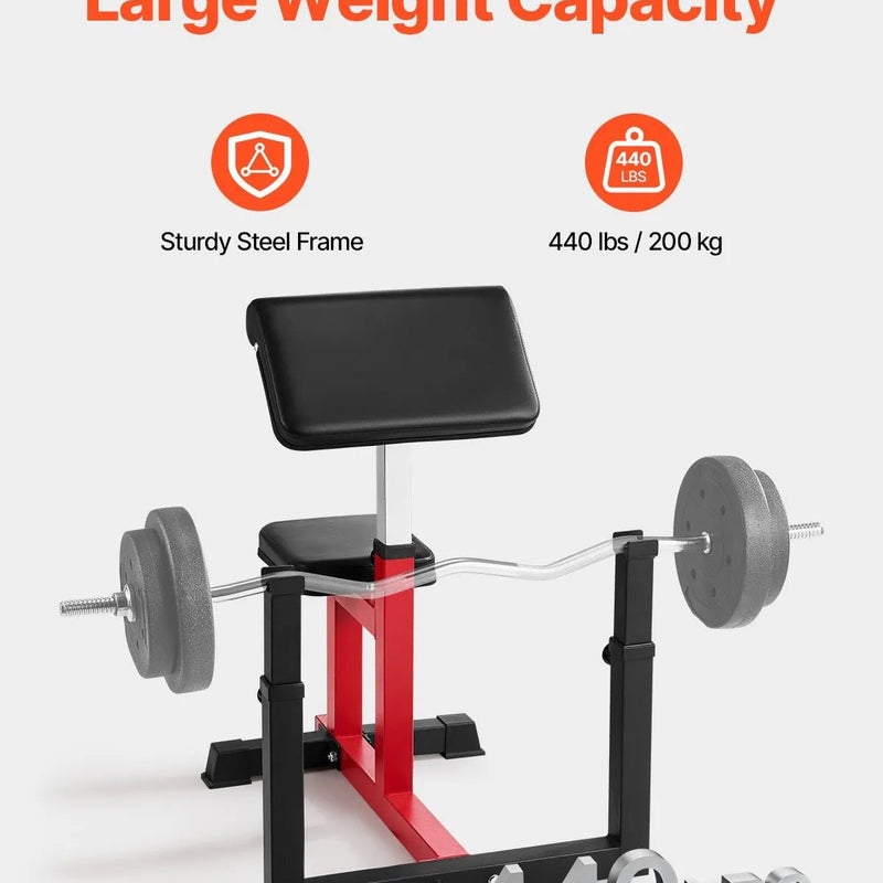 VEVOR treniņu sols ar kāju iztaisnošanas moduli, spēka treniņu sols ar bicepsu staciju hantelēm un stienim, 200 kg nestspēja, daudzfunkcionāls sols mājas sporta zālei - ZEMLETES.LV