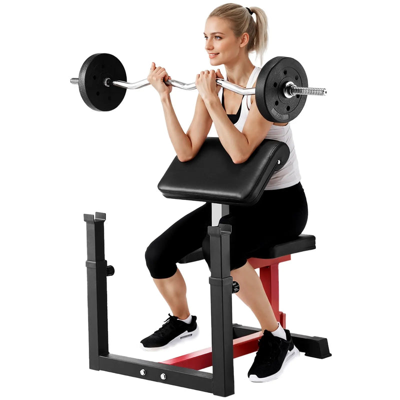 VEVOR treniņu sols ar kāju iztaisnošanas moduli, spēka treniņu sols ar bicepsu staciju hantelēm un stienim, 200 kg nestspēja, daudzfunkcionāls sols mājas sporta zālei - ZEMLETES.LV