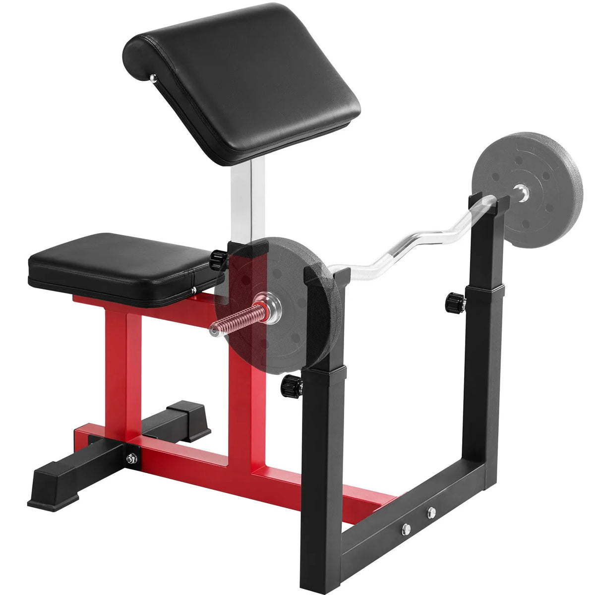 VEVOR treniņu sols ar kāju iztaisnošanas moduli, spēka treniņu sols ar bicepsu staciju hantelēm un stienim, 200 kg nestspēja, daudzfunkcionāls sols mājas sporta zālei - ZEMLETES.LV
