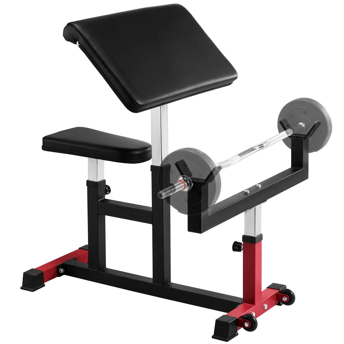 VEVOR bicepsu treniņu sols, regulējams spēka treniņu trenažieris ar stieņa un hanteles bicepsu staciju, 200 kg nestspēja, mājas sporta zālei - ZEMLETES.LV