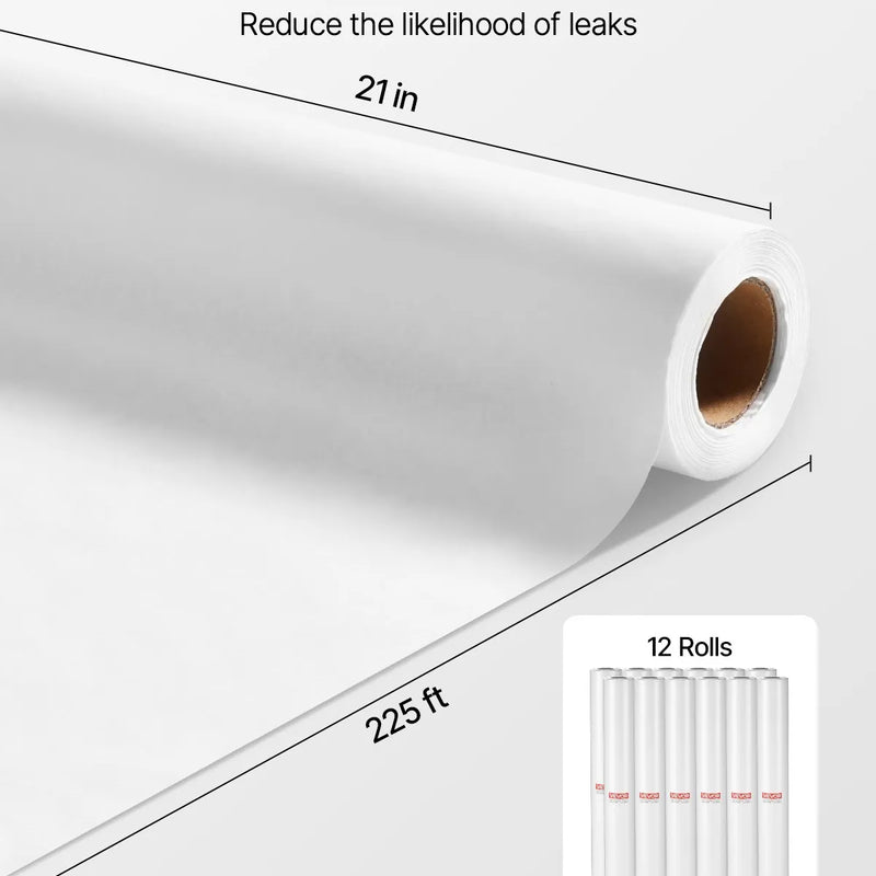 VEVOR medicīniskā izmeklēšanas galda papīrs, 53,3 cm x 68,6 m gluds aizsargpapīrs (12 ruļļi), vienreizlietojams galda pārklājums medicīniskajiem, masāžas un procedūru galdiem, balts