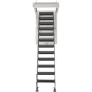 VEVOR Bēniņu kāpnes, slodze līdz 299,4 kg, piemērotas griestu augstumam 2,90–3,11 m, atvērumam 100 x 70 cm, nolaižamas izvelkamas griestu kāpnes no leģētā tērauda ar vilkšanas stieni bēniņiem un jumta telpai - ZEMLETES.LV