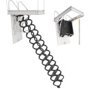 VEVOR bēniņu kāpnes ar 299,4 kg celtspēju, piemērotas griestu augstumam 3,2–3,35 m un atverei 100 × 70 cm, nolaižamas izvelkamas griestu kāpnes no leģētā tērauda ar vilkšanas stieni - ZEMLETES.LV