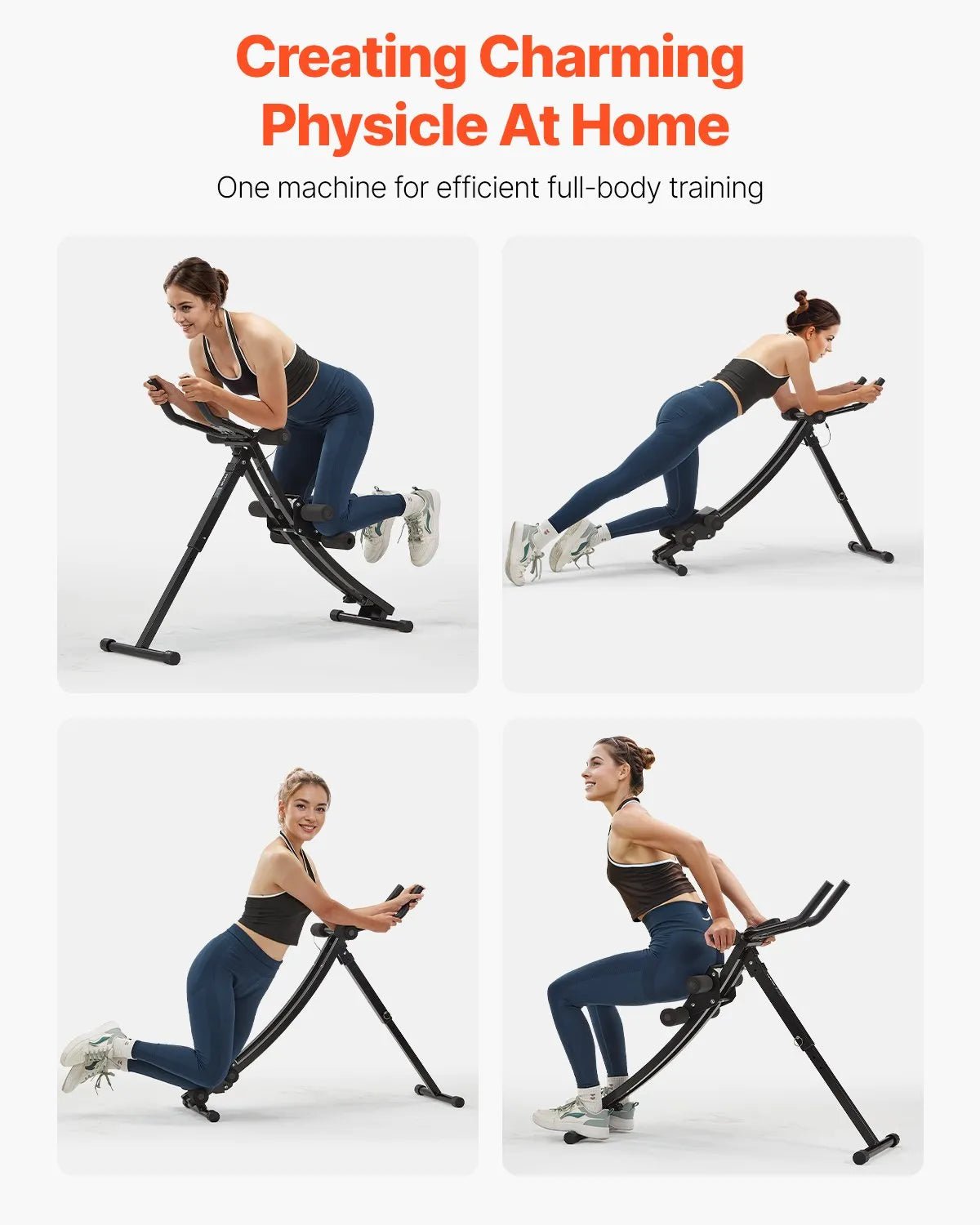 VEVOR vēdera preses trenažieris, core un vēdera muskuļu trenažieris, salokāms un regulējams fitnesa aprīkojums, 200 kg nestspēja, mājas sporta zālei - ZEMLETES.LV