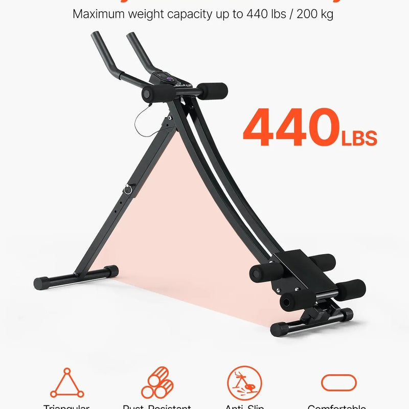 VEVOR vēdera preses trenažieris, core un vēdera muskuļu trenažieris, salokāms un regulējams fitnesa aprīkojums, 200 kg nestspēja, mājas sporta zālei - ZEMLETES.LV